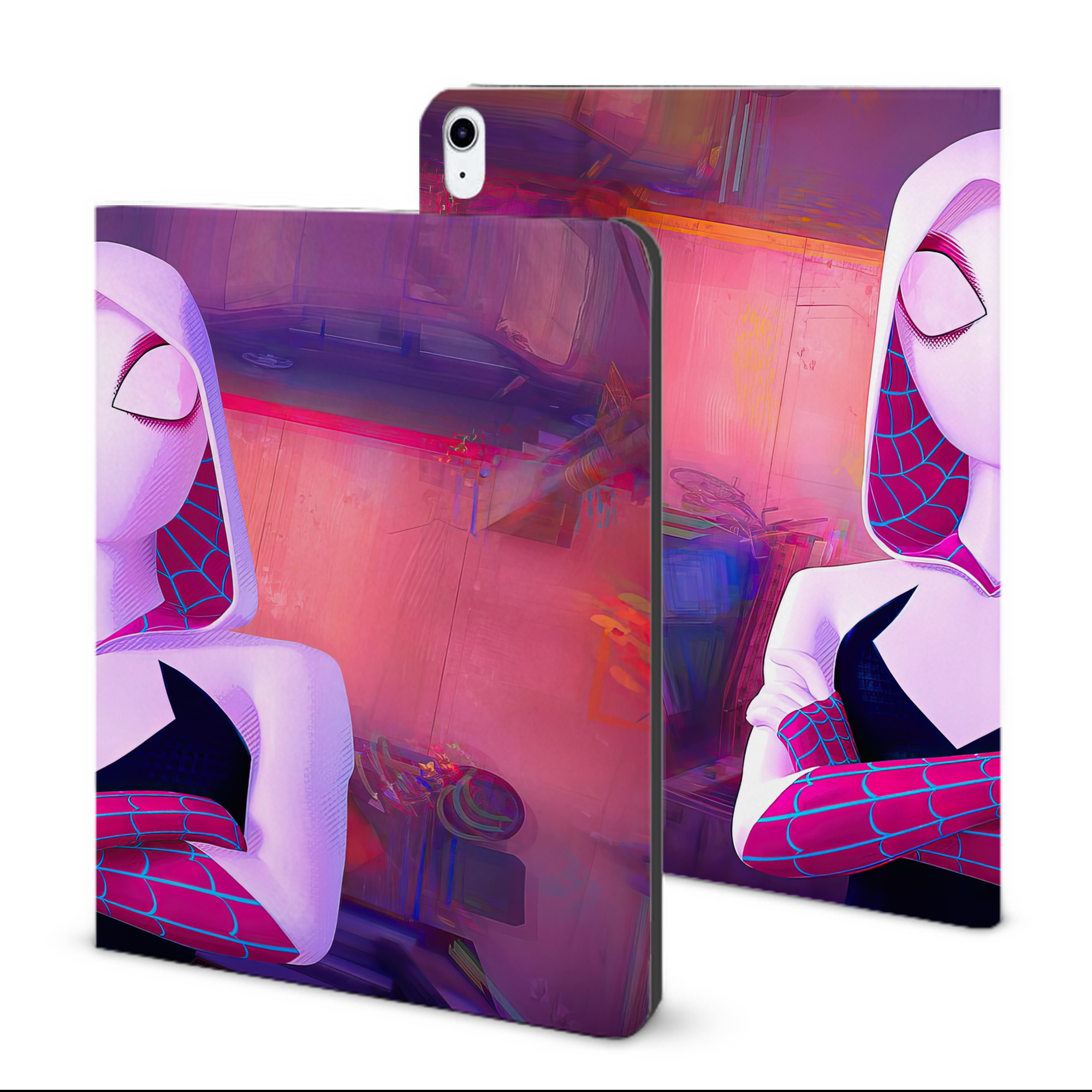 （画像用） Spider Man スパイダーマン IPad ケース ブック型 PUレザー TPU 耐衝撃 軽量 薄型 ペン収納なし 全面保護 IPad 各モデル対応